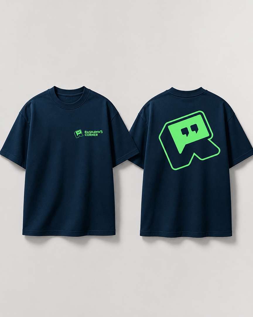 Lime Drop Monogram Heavyweight Tee | Corner Blue