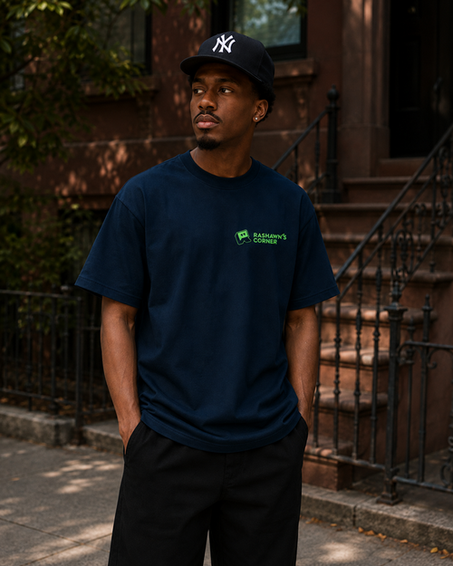 Lime Drop Monogram Heavyweight Tee | Corner Blue